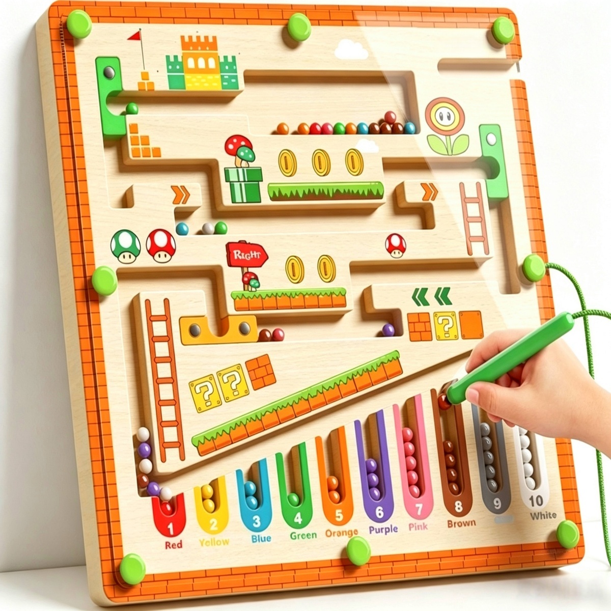 Board Game Qwirkle - ของเล่นลูกบอลแม่เหล็กเขาวงกต มอนเตสซอรี่ บอร์ดนับเลข เกมปริศนาเสริมพัฒนาการสำหรับเด็กอายุ 2-4 ปี