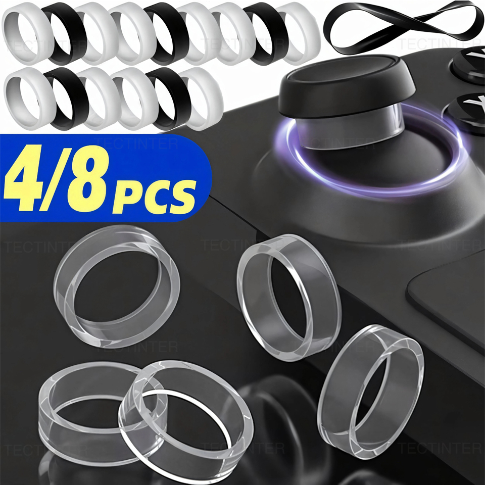 Board Game Steam - 4/8 ชิ้น วงแหวนยางป้องกันจอยสติ๊กแบบยืดหยุ่นสำหรับ PS5/PS4/Steam Deck ฝาครอบวงแหวนซิลิโคนสำหรับจอยสติ๊กของ