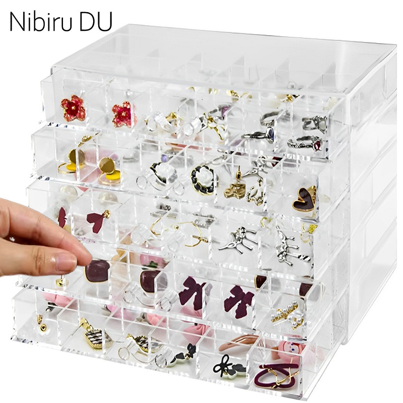 Token Tray Organizer - กล่องจัดเก็บเครื่องประดับใส72/79/120ช่องใส่จอแสดงผลพลาสติกหลายชั้นพร้อมลิ้นชักตกแต่งเล็บเพชร