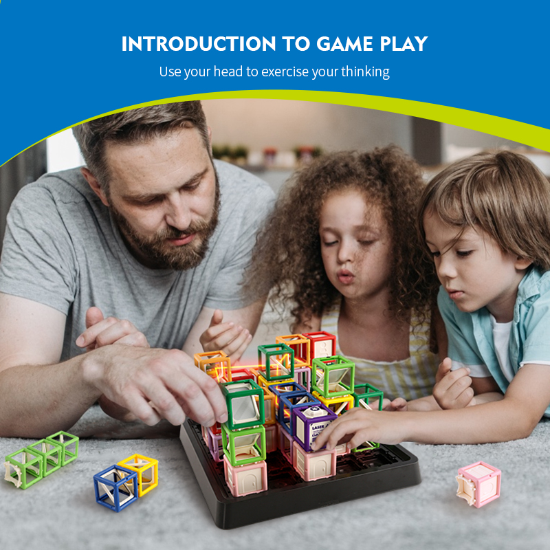 Board Game Qwirkle - เกม STEM 60 ระดับความท้าทาย ของเล่นเขาวงกตเลเซอร์สำหรับเด็ก เกมฝึกตรรกะและการคิดด้วยเลเซอร์