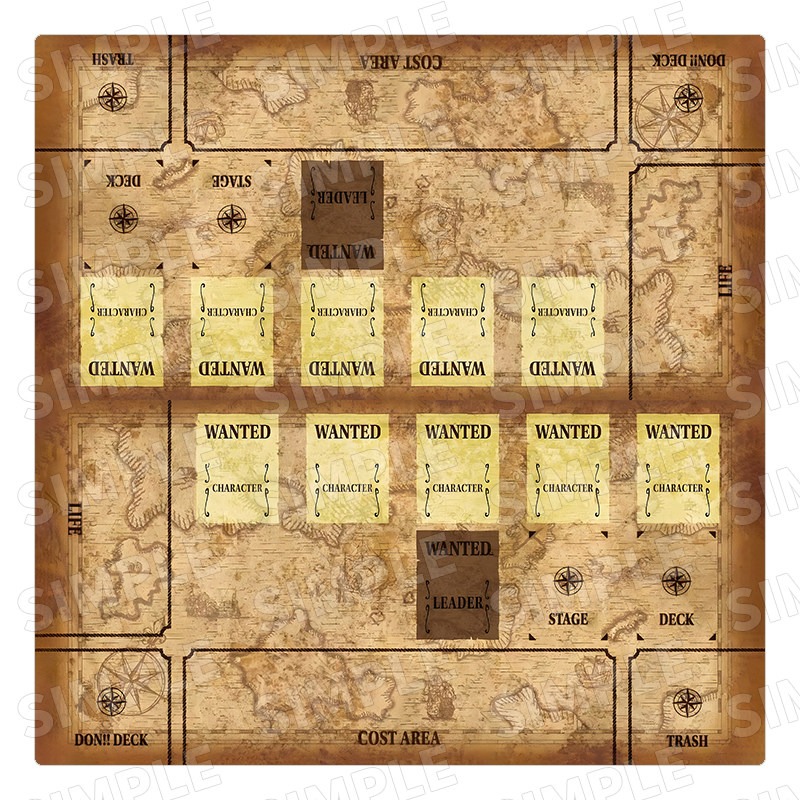 Board Game Pirates - แผ่นรองเล่นการ์ดลายแผนที่โจรสลัดแบบชิ้นเดียว ขนาด 600x600 มม. สำหรับ OPCG