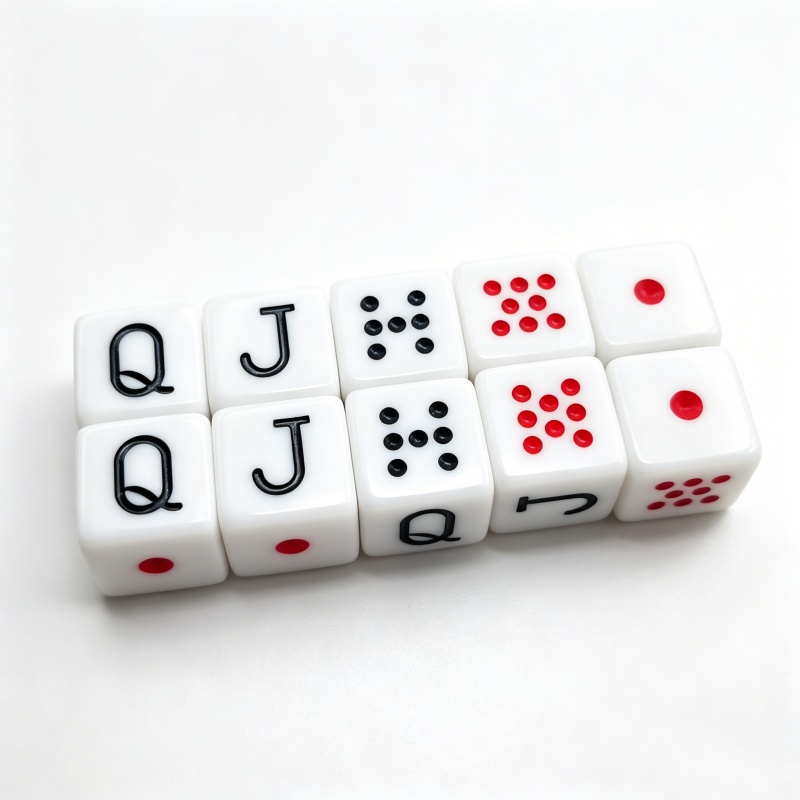 Board Game Ludo - 10 ชิ้น/เซ็ต 16 มม.โป๊กเกอร์ลูกเต๋าเกมสแควร์ขอบอะคริลิคลูกเต๋า JQK Famlily
