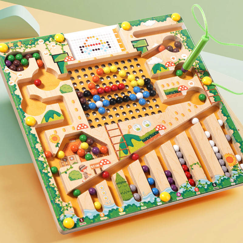 Board Game Qwirkle - Magnetic Sorting เกมปริศนา Montessori ของเล่นกระดานเขาวงกตการเรียนรู้สี Montessori