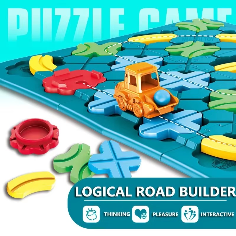 Board Game Qwirkle - เกมสร้างถนนแบบมอนเตสซอรี่ เกมฝึกตรรกะ ประกอบถนน ตัวต่อปริศนา ของเล่นเสริมพัฒนาการเด็ก ของขวัญสำหรับเด็ก