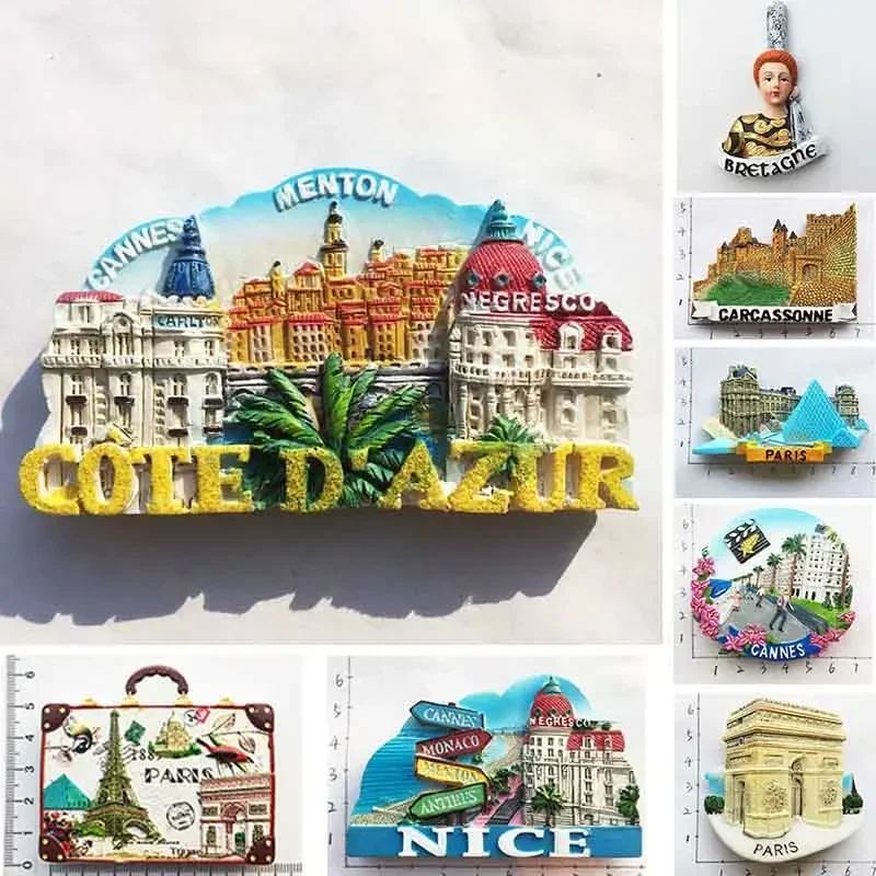Board Game Vector - ฝรั่งเศสปารีสตู้เย็นแม่เหล็กของที่ระลึกการ์กาซอน Cannes Imanes Para Riviera Arch