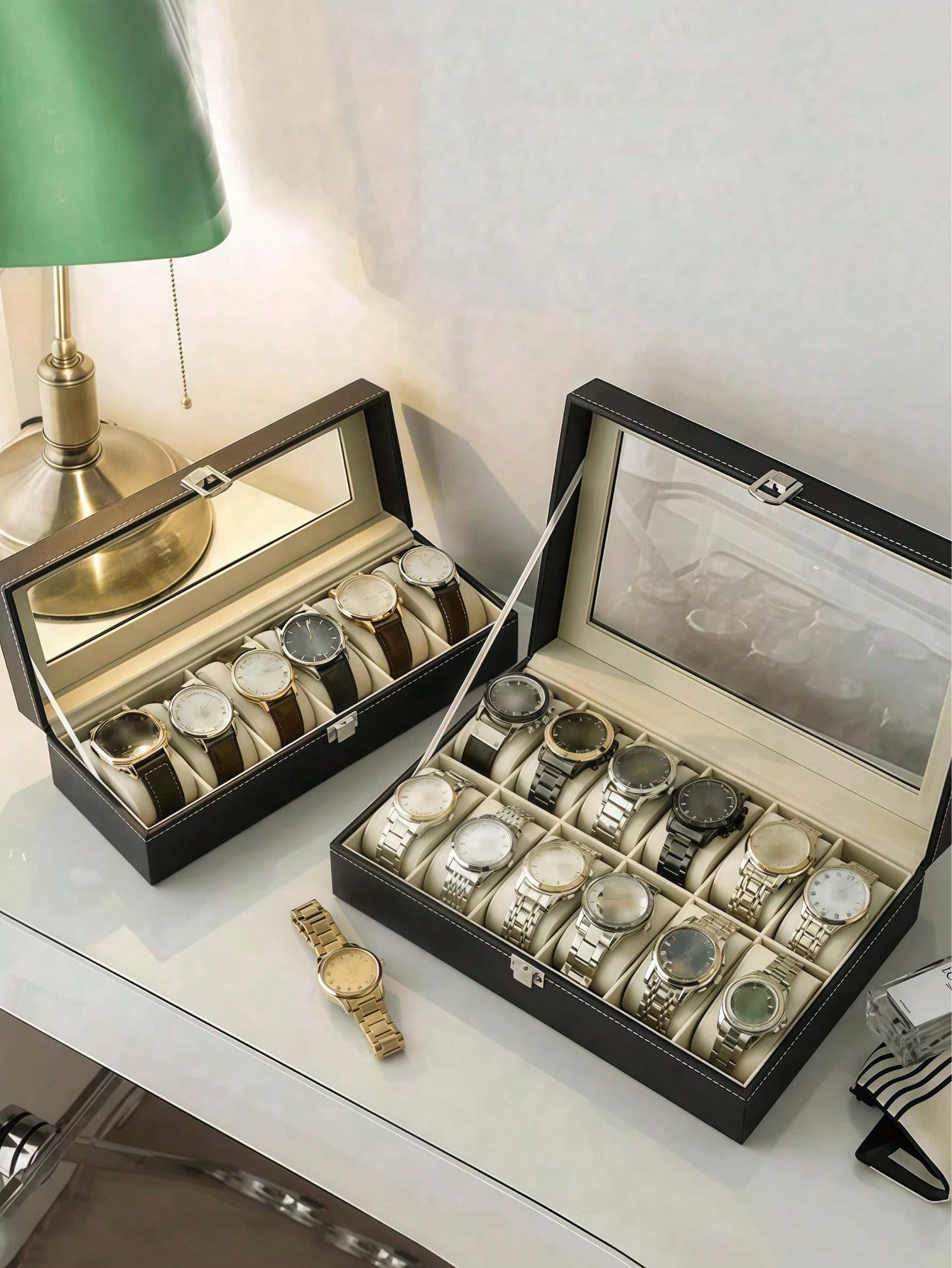 กล่องใส่นาฬิกาหนังพร้อมกุญแจล็ - Token Tray Organizer บทวิจารณ์และราคา