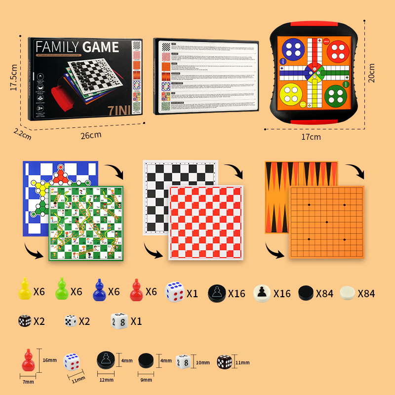 ชุดเกมกระดาน 3-in-1/5-in-1/7-i - Board Game Ludo บทวิจารณ์และราคา